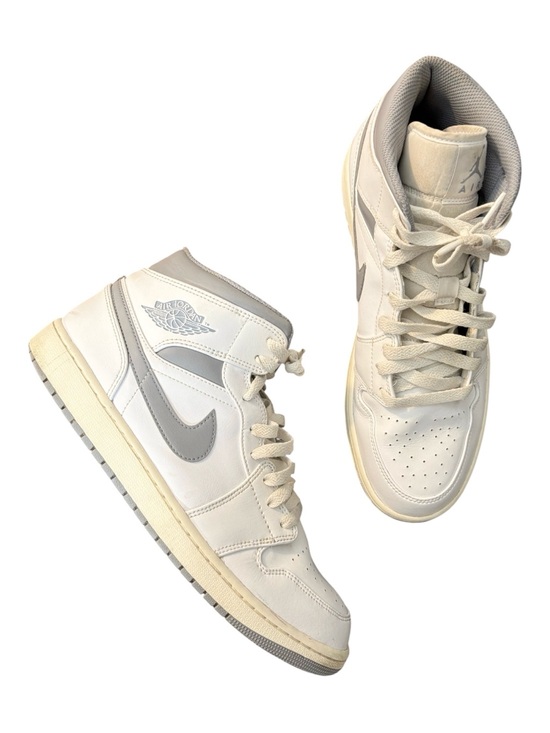 Jordan Other - Jordan Air Jordan 1 Mid White Stealth Grey Sneakers Men’s US 12